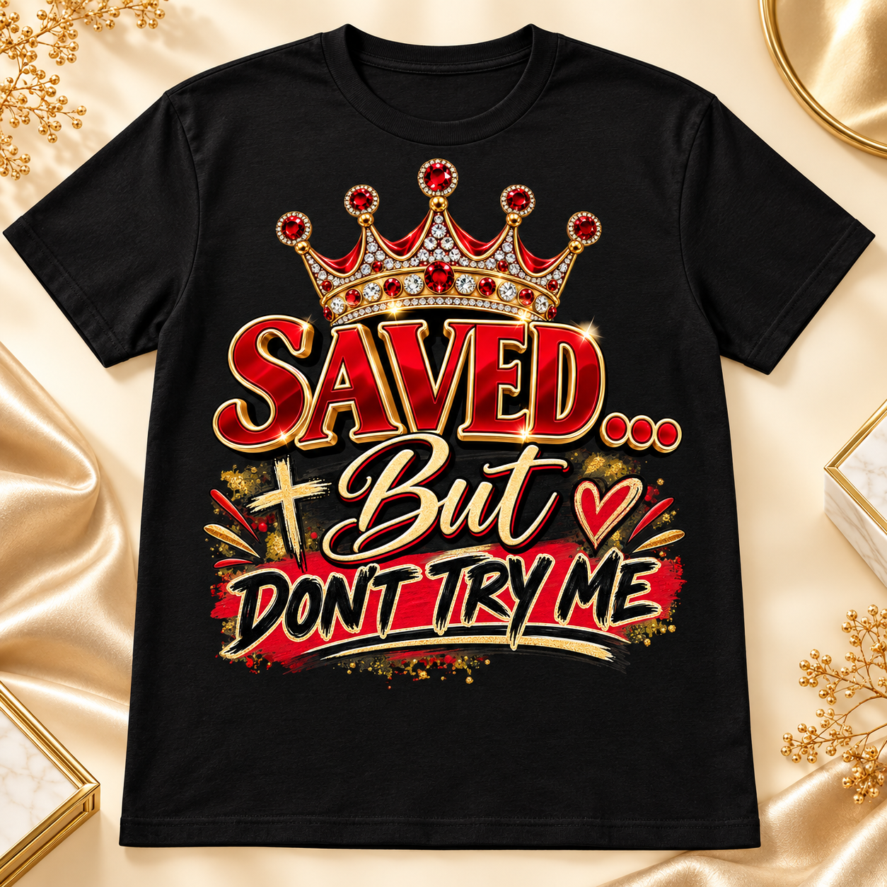 Saved… But Don’t Try Me Graphic T-Shirt | Crowned in Purpose