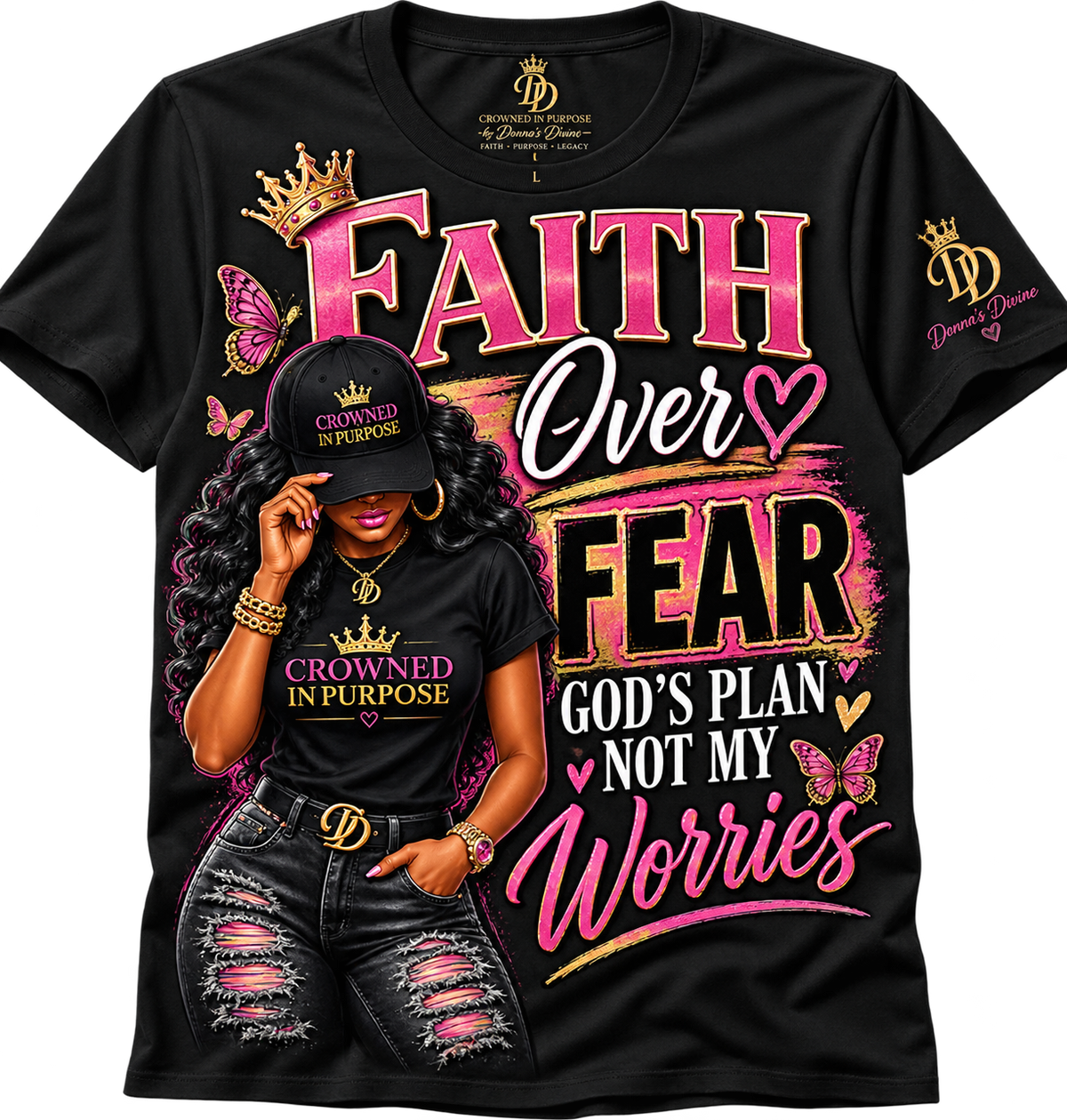 Faith Over Fear Graphic T-Shirt | Crowned in Purpose