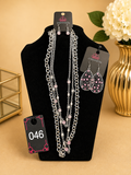 Divine Blush Layered Silver & Pink Jewelry Set