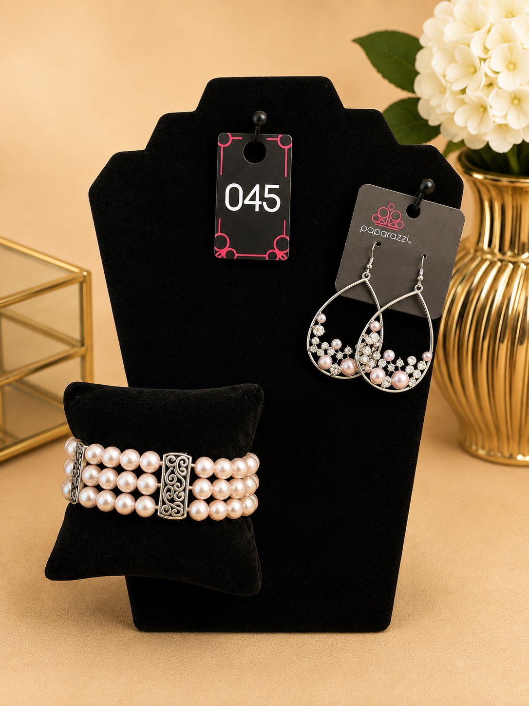 Divine Grace Pearl & Crystal Jewelry Set