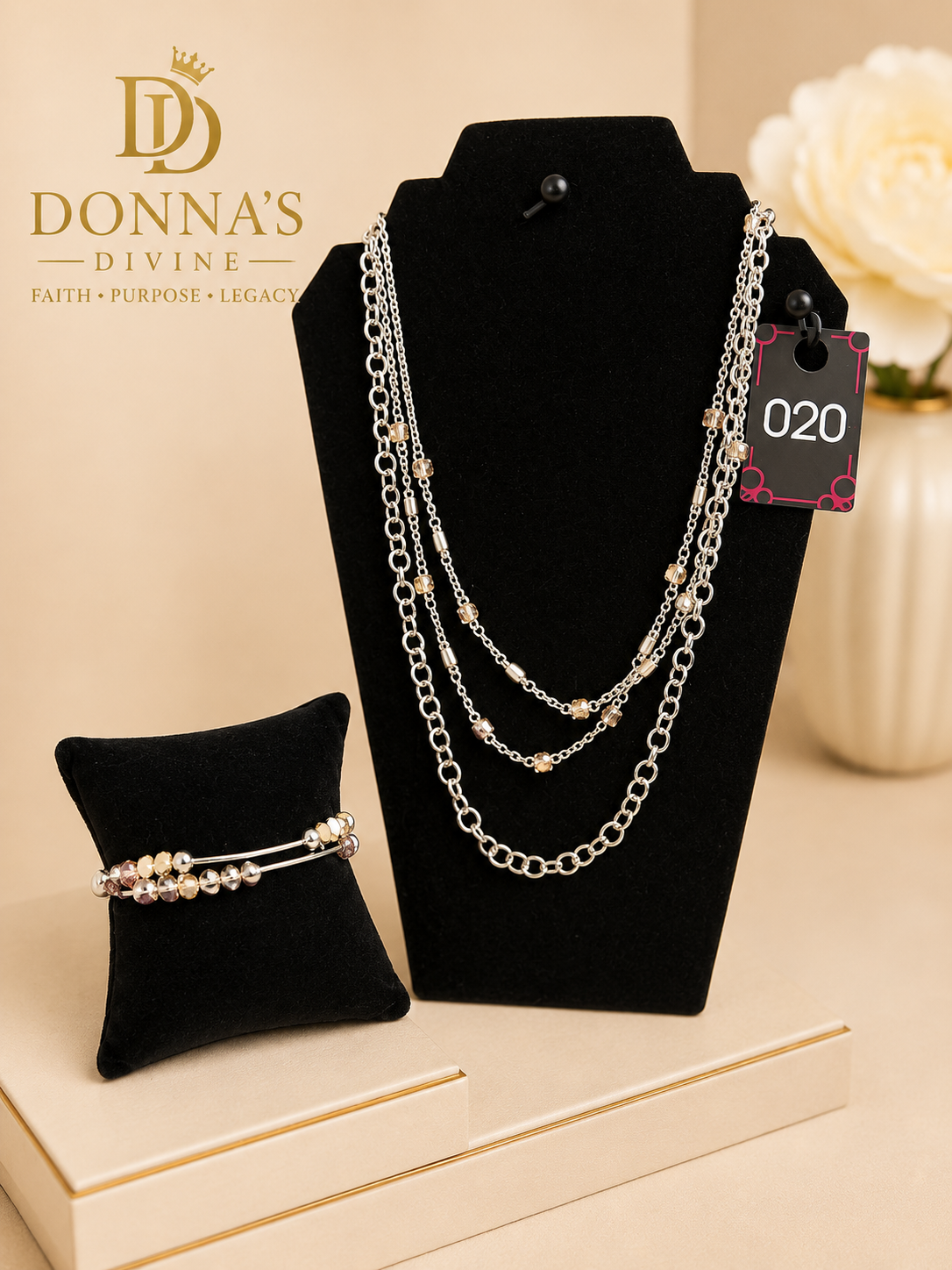 Divine Layers Mixed-Metal Necklace & Bracelet Set