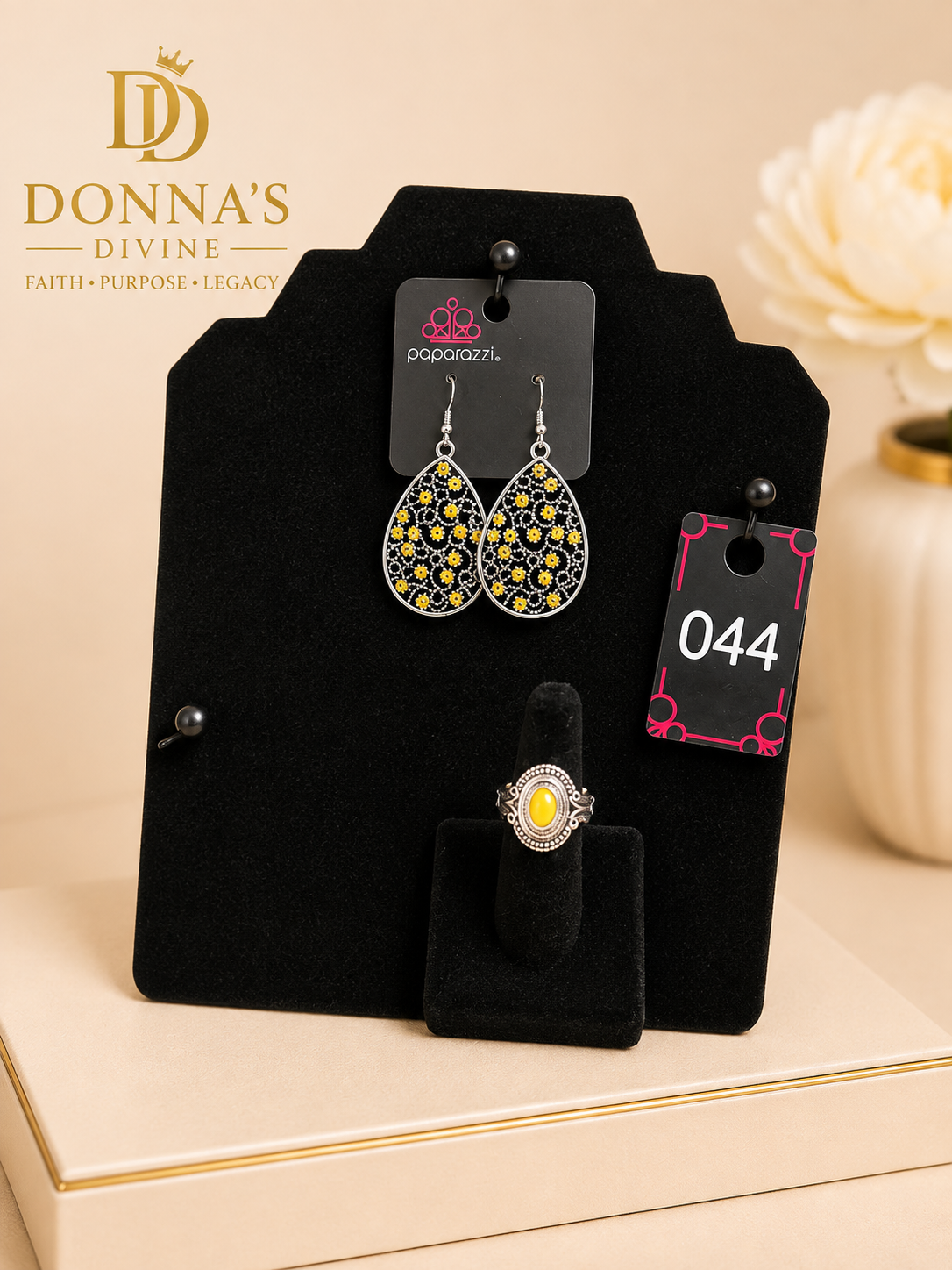 Golden Garden Earrings & Ring Set