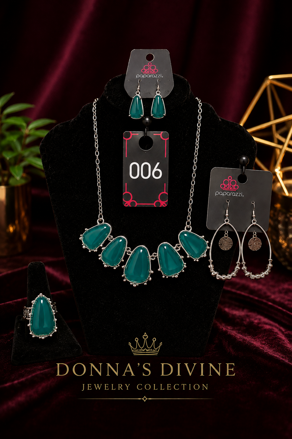 Teal Elegance Statement Jewelry Set