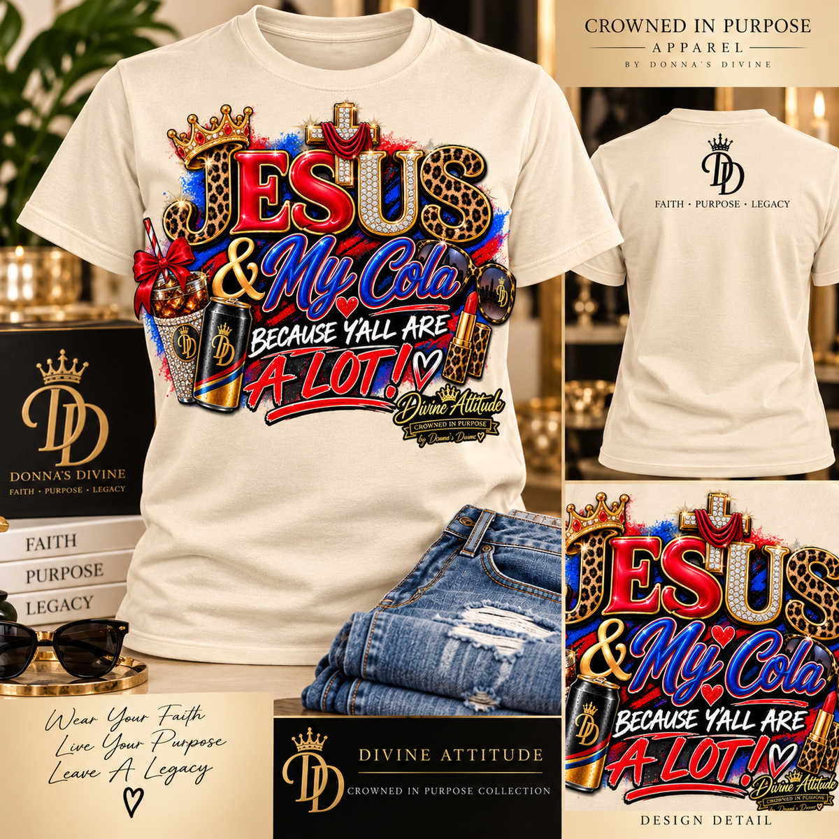 Jesus & Cola Graphic T-Shirt | Crowned in Purpose