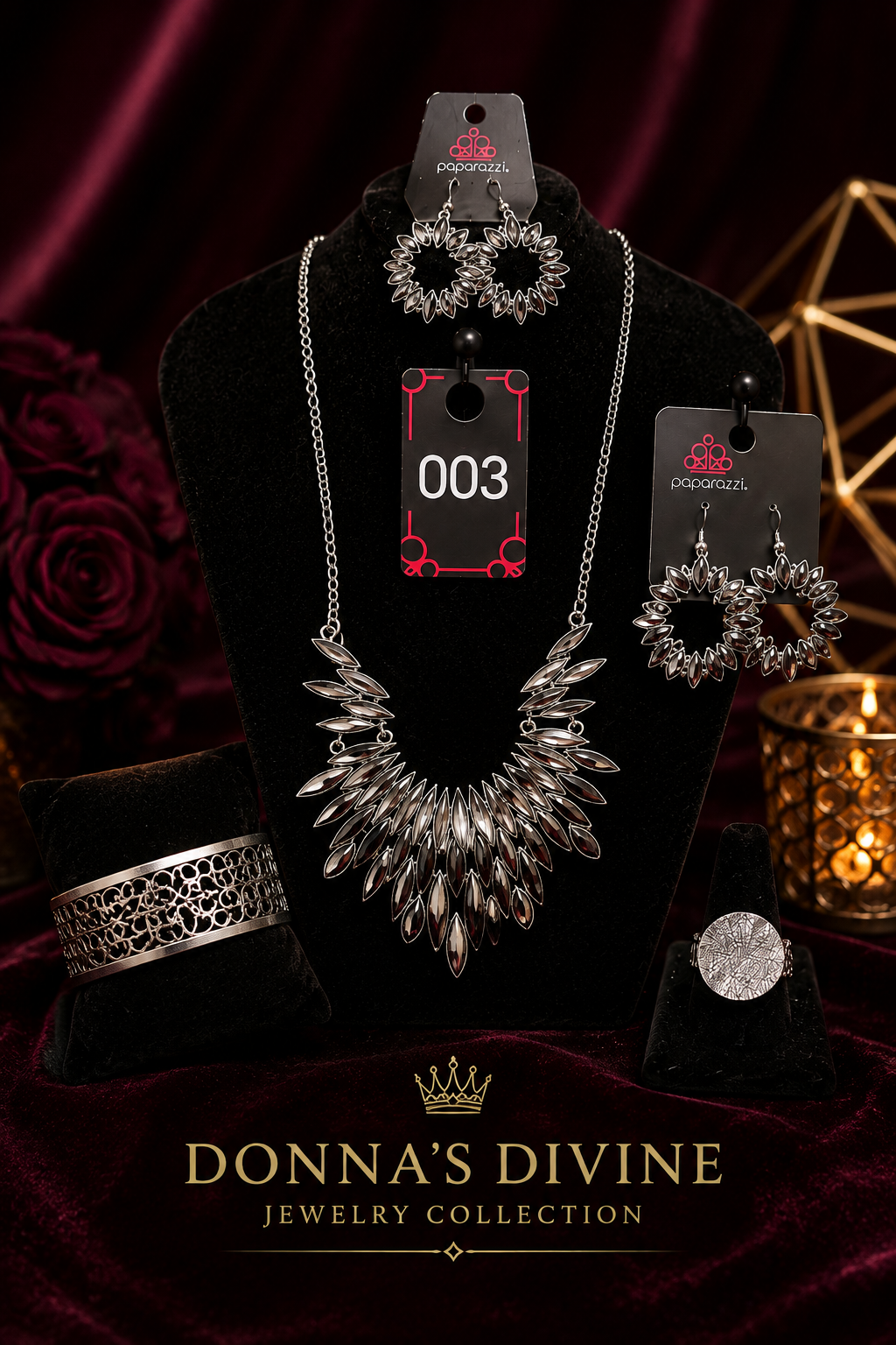 Silver Starburst Statement Set